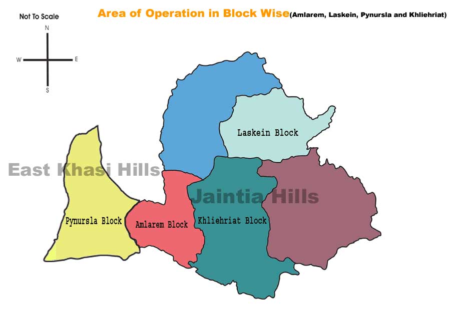 Area of Operation in different blocks of Jaintia Hills and East Khasi Hills District in Meghalaya